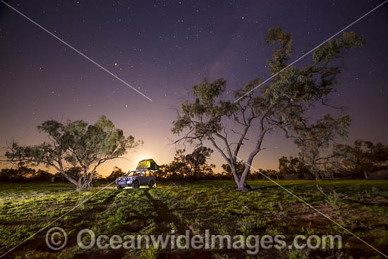 Camping under stars in outback photo