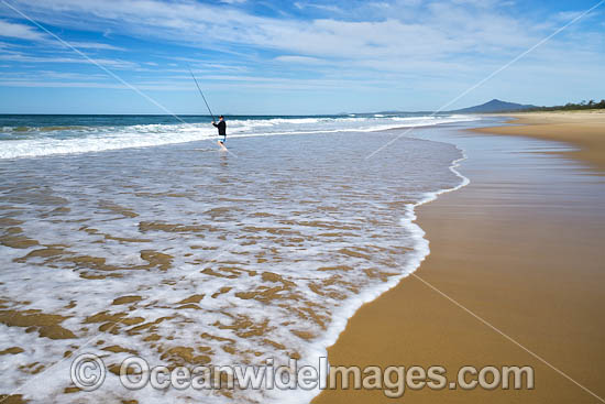 Fishing on Mylestom surf beach. Mylestom, New South Wales, Australia. Photo - Gary Bell