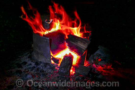 Campfire in outback photo