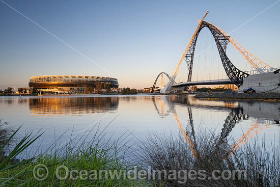Optus Stadium and Matagarup Pedestrian Bridge, Perth, Western Australia. Photo - Gary Bell