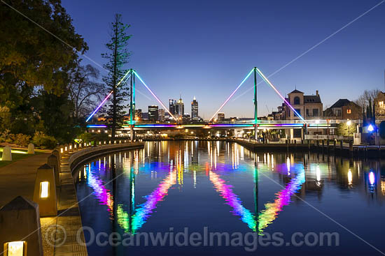 Trafalgar Pedestrian Bridge, crossing Perth Waterfront. East Perth, Western Australia. Photo - Gary Bell Trafalgar Pedestrian Bridge, crossing Perth Waterfront. East Perth, Western Australia. Photo - Gary Bell
