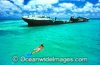 Snorkeler and Protector shipwreck Photo - Gary Bell