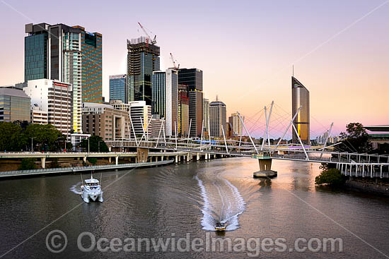 Brisbane City and River during dusk. Brisbane, Queensland, Australia. Photo - Gary Bell Brisbane City and River during dusk. Brisbane, Queensland, Australia. Photo - Gary Bell