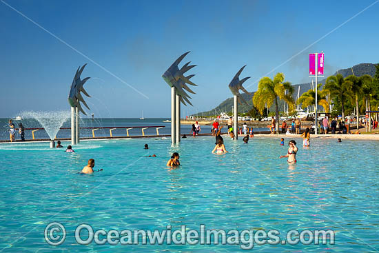 Cairns Esplanade Lagoon Pond. Cairns, Far North Queensland, Australia. Photo - Gary Bell Cairns Esplanade Lagoon Pond. Cairns, Far North Queensland, Australia. Photo - Gary Bell