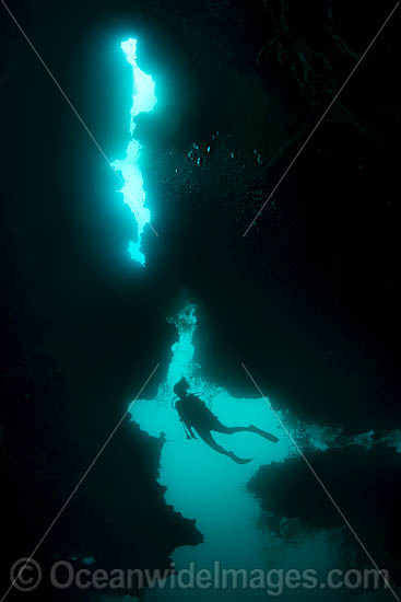 Diver in Cavern photo Diver in Cavern photo