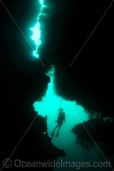 Diver in Cavern photo Diver in Cavern photo