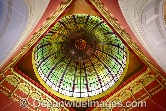 Stained glass dome on the ceiling of the Queen Victoria building. Sydney, New South Wales, Australia Photo - Gary Bell Stained glass dome on the ceiling of the Queen Victoria building. Sydney, New South Wales, Australia Photo - Gary Bell