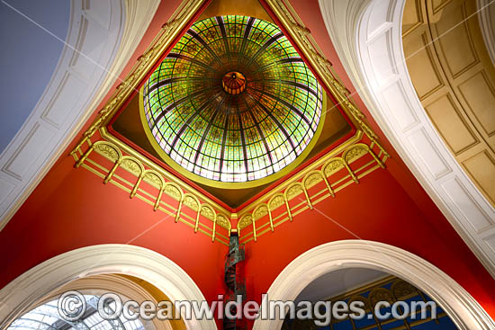 Stained glass dome on the ceiling of the Queen Victoria building. Sydney, New South Wales, Australia Photo - Gary Bell Stained glass dome on the ceiling of the Queen Victoria building. Sydney, New South Wales, Australia Photo - Gary Bell