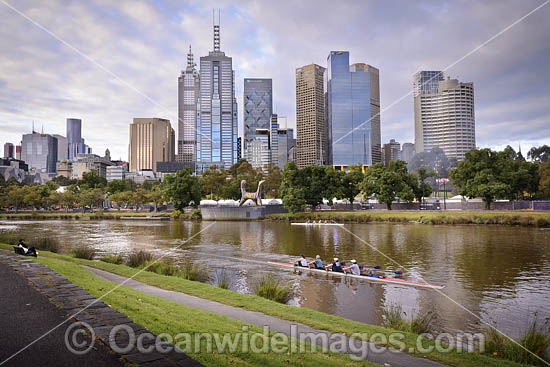 Melbourne City, viewed over the Yarra River from Southbank. Melbourne, Victoria, Australia. Photo - Gary Bell