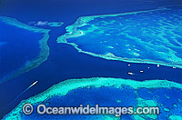 Aerial view of boat anchorage. Channel between Hook and Hardy Reef, Great Barrier Reef, Queensland, Australia