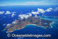 Aerial view of Lizard Island and fringing reef. Far Northern Great Barrier Reef, Queensland, Australia