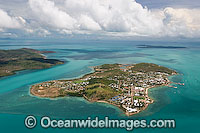 Aerial view of populated Thursday Island. Torres Strait, Queensland, Australia