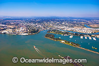 Aerial view of Gladstone township and harbour. Queensland, Australia.