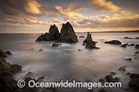 Coastal Seascape, Camel Rock during sunset. Sapphire Coast, New South Wales, Australia.