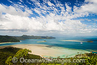 Aerial vew from Cook's Lookout overlooking Lagoon Bay, Hayman Island, Whitsunday Islands, Queensland, Australia
