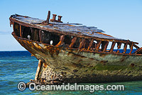 HMAS 'Protector' shipwreck on Heron Island reef. Heron Island, Great Barrier Reef, Queensland, Australia.