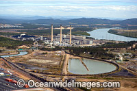 Gladstone Power Station. This is Queensland's largest power station, which has six coal powered steam turbines generating a maximum of 1,675 MW of electricity. Galdstone, Queensland, Australia.