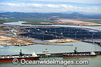 Barney Point Coal Export Terminal, Gladstone, Queensland, Australia. The Port of Gladstone is one of the world's top five coal export ports, handling in excess of 50 million tonnes of coal per annum.