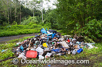 Household rubbish, senselessly dumped in State Forest in the Orara Valley, near Coffs Harbour, New South Wales, Australia.