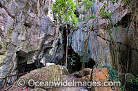 Capricorn Caves, showing the entrance to a large limestone cavern. Situated near Rockhampton, Queensland, Australia