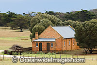 Wybalenna Chapel, built for the Aboriginal settlement (arriving 1833) on Flinders Island. Historic Site. Flinders Island, Tasmania, Australia