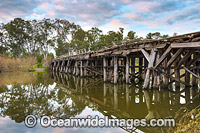 Historic Chinamans Bridge, situated on the Goulburn River, near Nagambie, Victoria, Australia.