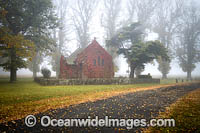 Autumn at Gostwyck Chapel surrounded by Elm trees. Near Uralla, New England Tableland, New South Wales, Australia.