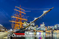 The James Craig in Darling Harbour, Sydney, New South Wales, Australia. This heritage listed 19th century square rigger, or tall ship, was built in Sunderland, England, in 1874 and originally named the Clan Macleod.