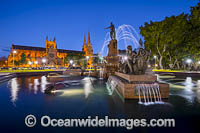 Archibald Fountain and St Mary's Cathedral, Hyde Park, Sydney, New South Wales, Australia.
