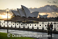 Sunrise at Sydney Opera House. Hickson Reserve, Sydney, New South Wales, Australia.