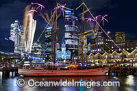 Campbell's Cove during the 2023 Vivid event. Sydney, New South Wales, Australia.