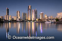 Surfers Paradise during early evening. Gold Coast, Queensland, Australia.