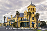 The historic Mentone Hotel, established in 1889, is situated on Beach Road, Mentone, near Melbourne, Victoiria, Australia.