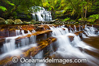 Liffey Falls, one of a series of four distinct tiered cascade waterfalls on the Liffey River, in the Midlands region of Tasmania, Australia.