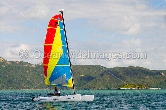 Hobi-cat sailing Hayman Island Whitsunday Islands photo Hobi-cat sailing Hayman Island Whitsunday Islands photo