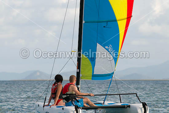 Hobi-cat sailing Hayman Island Whitsunday Islands photo Hobi-cat sailing Hayman Island Whitsunday Islands photo