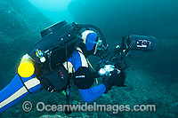 Underwater Photographer with rebreather Photo - Gary Bell