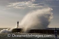 Wave breaking over lighthouse Photo - Chris and Monique Fallows