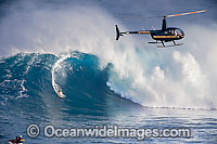 Surfer in wave curl Hawaii Photo - David Fleetham