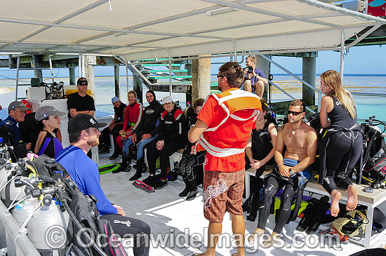 Scuba Divers on Heron Island Dive Boat photo Scuba Divers on Heron Island Dive Boat photo