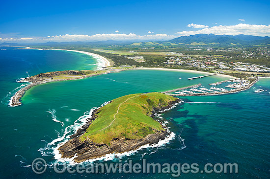 Aerial Coffs Harbour boat harbour photo Aerial Coffs Harbour boat harbour photo
