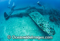 Scuba Diver with World War 2 fighter aircraft Photo - Bob Halstead