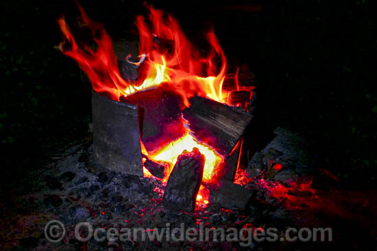 Campfire in outback photo Campfire in outback photo