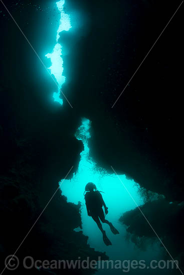 Diver in Cavern photo